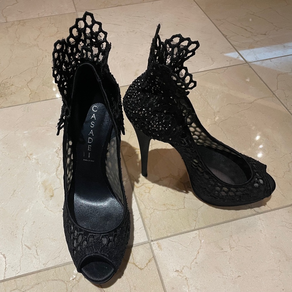 Casadei Heel with Mesh Collar